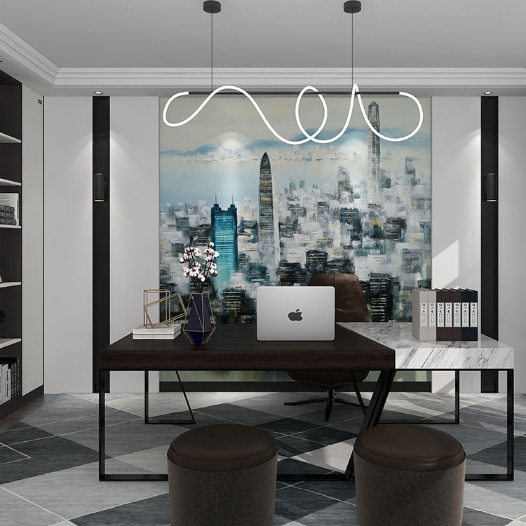High-End Embroidery Decorative Painting - Suzhou Embroidery with Silk Full-Embroidery Craftsmanship | Commercial Space Soft Decoration Wall Hanging | Bulk Purchases Available with Customizable Patterns and Sizes.Modern Metropolis-海智集-
