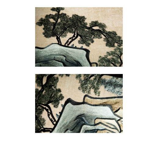 High-End Embroidery Decorative Painting - Suzhou Embroidery with Silk Full-Embroidery Craftsmanship | Commercial Space Soft Decoration Wall Hanging | Bulk Purchases Available with Customizable Patterns and Sizes.Mountains and Streams Amid Cloudy Ravines-海智集-