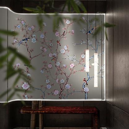 High-End Embroidery Decorative Painting - Suzhou Embroidery with Silk Full-Embroidery Craftsmanship | Commercial Space Soft Decoration Wall Hanging | Bulk Purchases Available with Customizable Patterns and Sizes.Orioles Singing and Swallows Chirping-海智集-