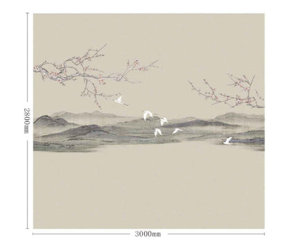 High-End Embroidery Decorative Painting - Suzhou Embroidery with Silk Full-Embroidery Craftsmanship | Commercial Space Soft Decoration Wall Hanging | Bulk Purchases Available with Customizable Patterns and Sizes.Peach Blossoms for a Thousand Miles-海智集-