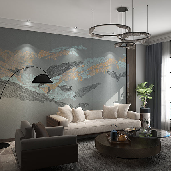 High-End Embroidery Decorative Painting - Suzhou Embroidery with Silk Full-Embroidery Craftsmanship | Commercial Space Soft Decoration Wall Hanging | Bulk Purchases Available with Customizable Patterns and Sizes.Seamless Mountains and Seas-海智集-