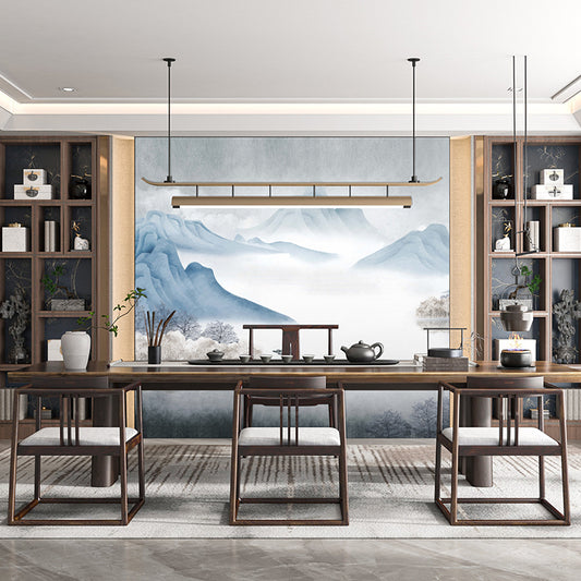 High-End Embroidery Decorative Painting - Suzhou Embroidery with Silk Full-Embroidery Craftsmanship | Commercial Space Soft Decoration Wall Hanging | Bulk Purchases Available with Customizable Patterns and Sizes.Sky and Water Merged in One Color-海智集-
