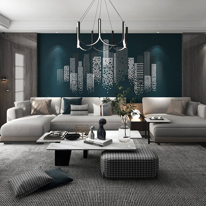 High-End Embroidery Decorative Painting - Suzhou Embroidery with Silk Full-Embroidery Craftsmanship | Commercial Space Soft Decoration Wall Hanging | Bulk Purchases Available with Customizable Patterns and Sizes.Skyscrapers Lining the Sky-海智集-