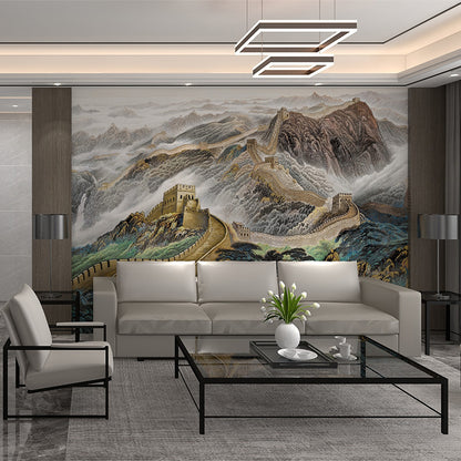 High-End Embroidery Decorative Painting - Suzhou Embroidery with Silk Full-Embroidery Craftsmanship | Commercial Space Soft Decoration Wall Hanging | Bulk Purchases Available with Customizable Patterns and Sizes.The Great Wall-海智集-