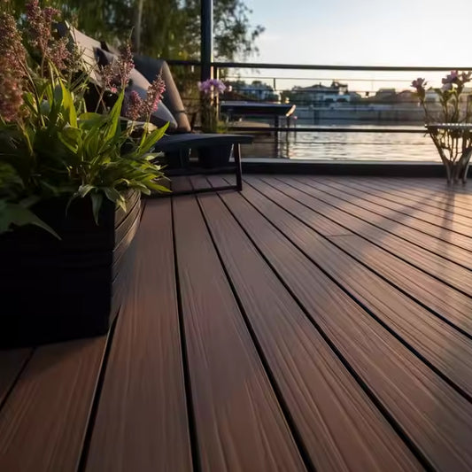 Wood Plastic Composite Hollow Wpc Decking Factory Price Waterproof Wood Plastic Composite Decking Wpc Laminate Floor-海智集-
