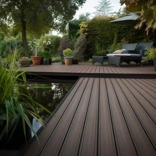 OEM Cuttable Waterproof Wood Grain Alloy Aluminum Decking for Outdoor Balcony Stair Docks Terrace WPC Deck Board Supplier-海智集-