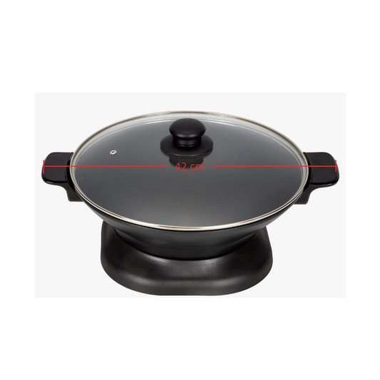 Factory's Popular Multifunctional Electric Skillets, featuring a smokeless and non - stick coating, are made of glass and aluminum.-海智集-