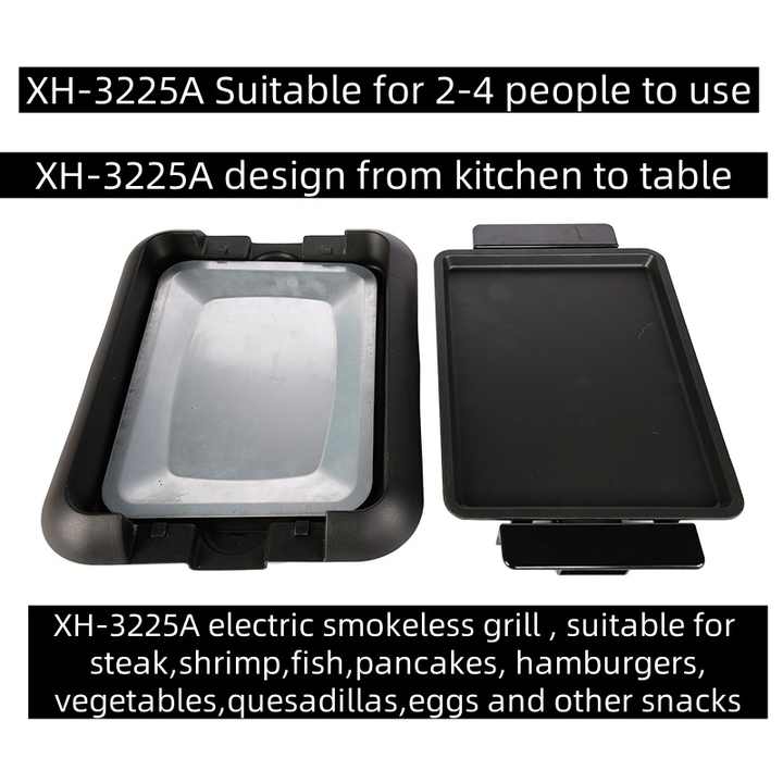 Factory Newly Design Smokeless Babecue Griddle Indoor Electric Griddle Pan Electric BBQ Griddle for Household-海智集-