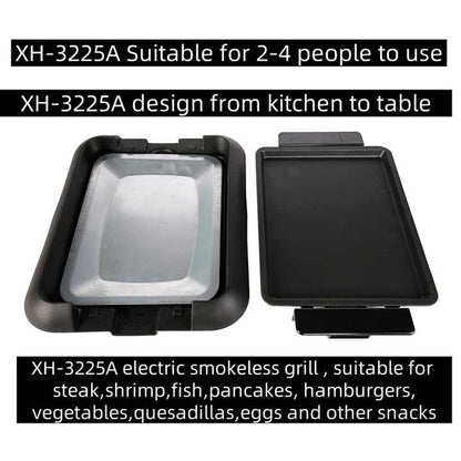 Factory Newly Design Smokeless Babecue Griddle Indoor Electric Griddle Pan Electric BBQ Griddle for Household-海智集-