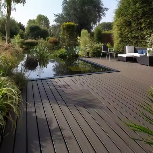 Fire Proof Deck Slip-resistant Aluminium Composite Waterproof Wpc Decking Floor Panel-海智集-