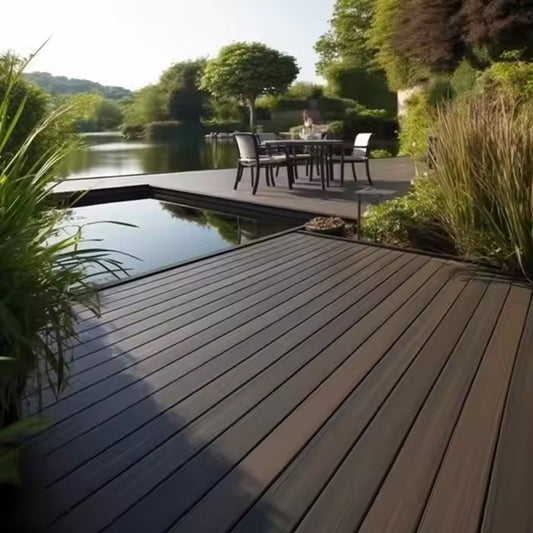 Balcony Wood Plastic Composite Outdoor Decking Pool Wpc Deck Flooring Tile-海智集-