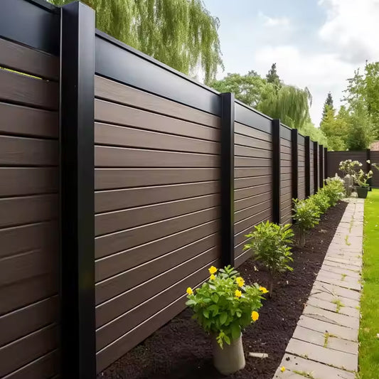 Outdoor Modern Wpc Plastic Wood Composite Not Vinyl Decorative Privacy Fence Panels-海智集-