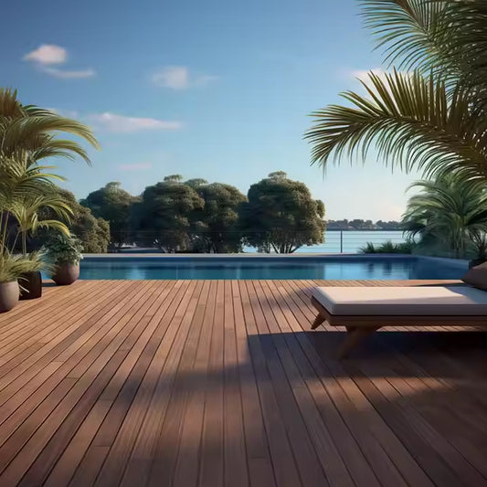 Wood Plastic Composite PVC Solid Floor Outdoor Decking Tiles Flooring Wpc Wood Decking for Exterior-海智集-