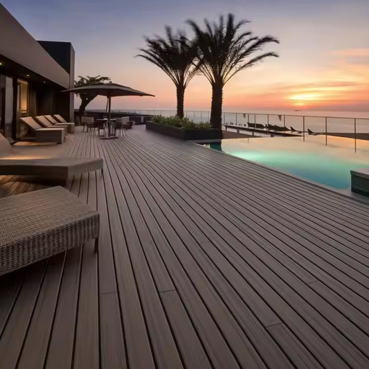 Wholesale Luxury Interlocking WPC Decking Outdoor Flooring Deep Embossed Composite Decking Contemporary Design Style-海智集-