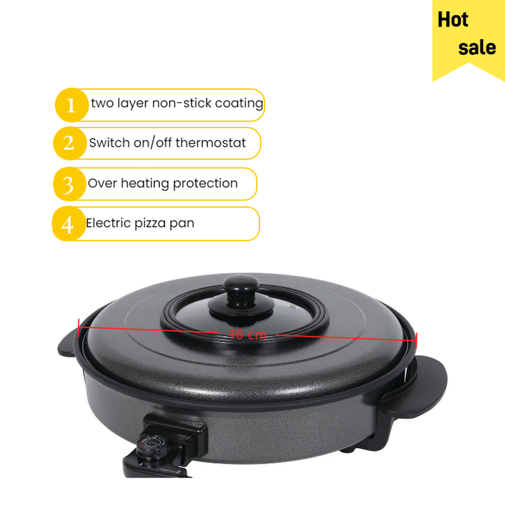 Popular Electric Wok Cooker Non Stick Electric Frying Pan with Lid Aluminum Electric Skillet Pot for Sale-海智集-
