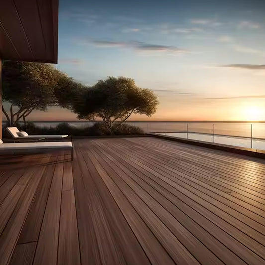 Outdoor Swimming Pool Upper Deck of the Year Wpc Raw Material Waterproof Wpc Decking Tiles-海智集-