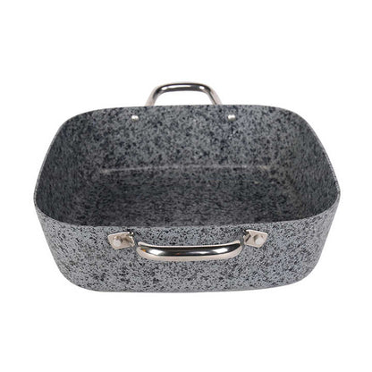 Factory Health Home Electric Skillet with Detachable Aluminum Tempered Glass Lid Mechanical Control Marble Coating Frying Pan-海智集-