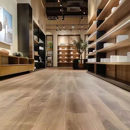 Luxury Rigid Core SPC PVC Click Long Plank Vinyl Engineered White Oak Hardwood Floor That Looks Like Tile-海智集-