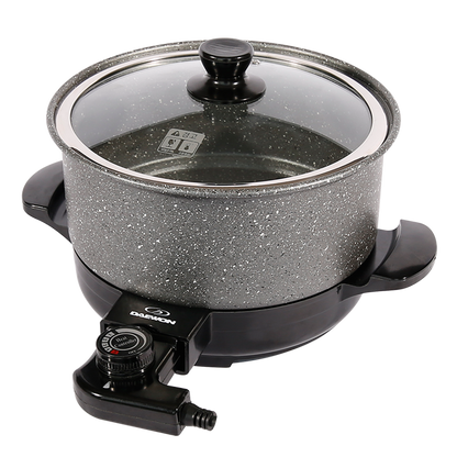 XH-3423 Multifunction Electric Cooking Pot Aluminum Cooking Cooker Marble Self Heating Pot for Sale Customized Logo OEM Grey 220-海智集-