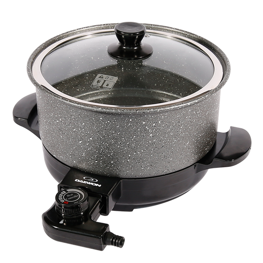 XH-3423 Multifunction Electric Cooking Pot Aluminum Cooking Cooker Marble Self Heating Pot for Sale Customized Logo OEM Grey 220-海智集-
