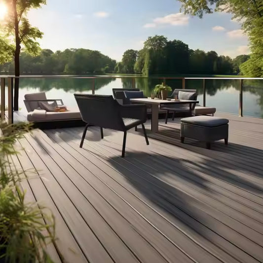 Outdoor Engineered Wooden Plastic Composites Decking Price Wpc Board Laminated Parquet Flooring Piso-海智集-