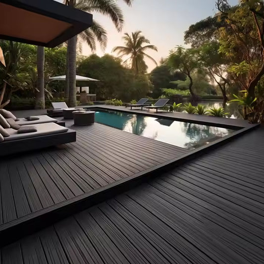 Pvc Durable Outdoor Composite Wood Plastic Composite Flooring Wpc Decking Tiles-海智集-
