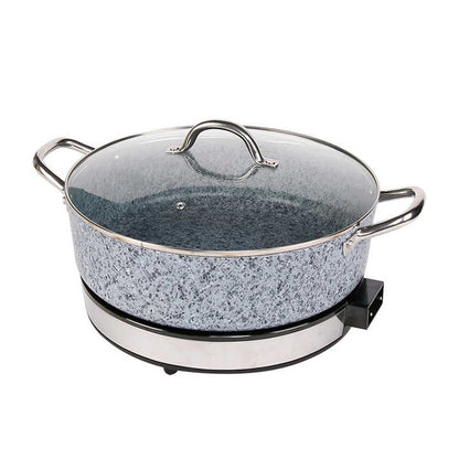 Factory Multifunction Electric Hot Pot Detachable Aluminum Fry Pan Marble Coating Different Colors Household-海智集-