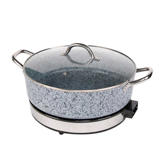Factory Multifunction Electric Hot Pot Detachable Aluminum Fry Pan Marble Coating Different Colors Household-海智集-