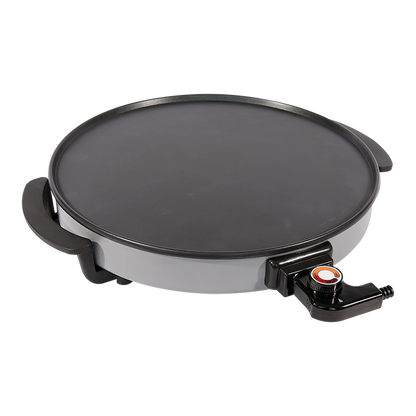 high Quality Frying Pan Non Stick Electric Multifunction Dish Fry Heating Electric Pizza Pan Round Aluminium BLACK OEM 40 1500-海智集-