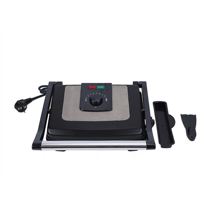 Popular Multifunction Electric Panini Grill PTFE Plates Automatic Temperature Control for Toasted Sandwiches Steak Meat US-海智集-