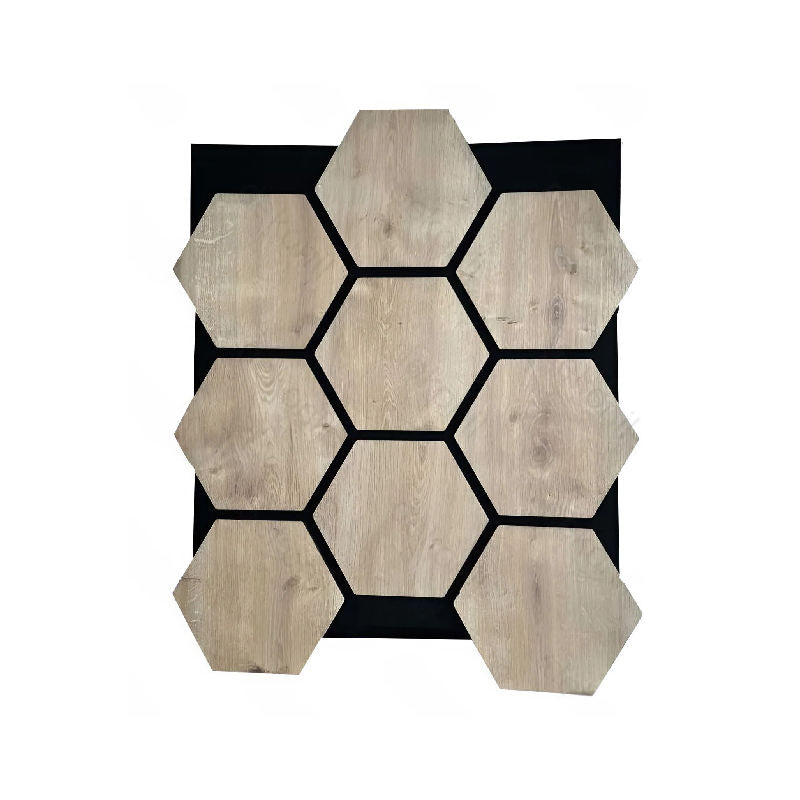 High Quality Customizable Hexagon Acoustic Wall Panels Chic MDF Slat Design for Enhanced Home Studio Acoustics-海智集-