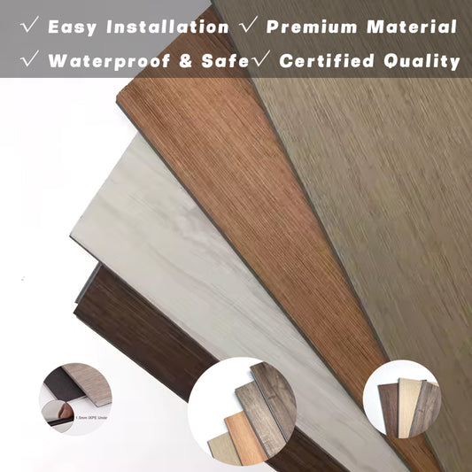 Piso Flotante Laminated Pvc Plastic Engineered 5mm Click Vinyl Floor Tile Planks Spc Flooring-海智集-