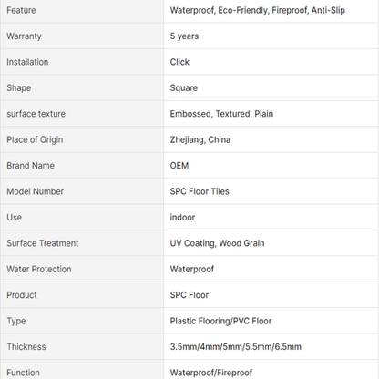 8mm Vinyl Plank Flooring Waterproof Vinyl Textured Plastic Flooring EIR LVP SPC Piso-海智集-