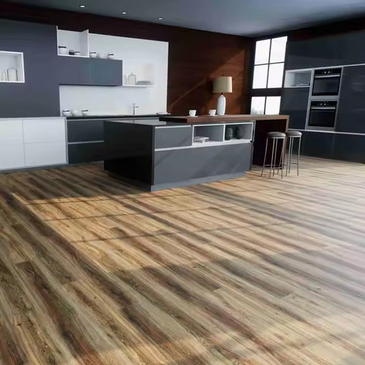 SPC Flooring with New Design 8mm Waterproof Vinyl Plank Piso Laminated Wood Texture Machine for Apartment Use-海智集-