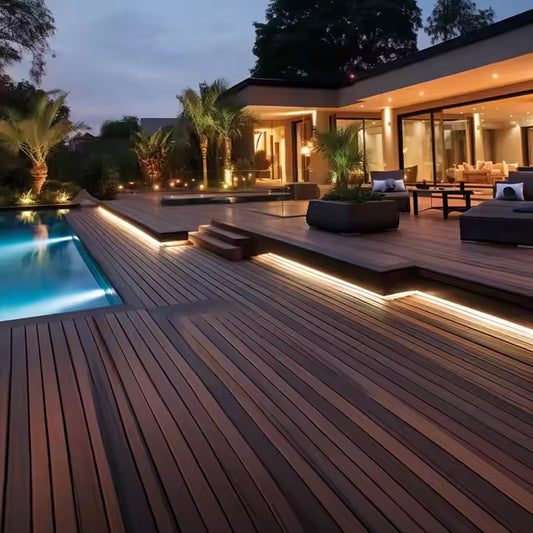 Cheap Materials Exterior PVC Decking Wood Plastic Composite Wpc Flooring Tile-海智集-