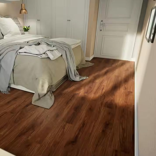Cherry Glossy Laminated Wood Cheap Vinyl Parquet Wood Laminate Flooring 7mm Click Flooring Vinyl Plank Diy Project Covering-海智集-