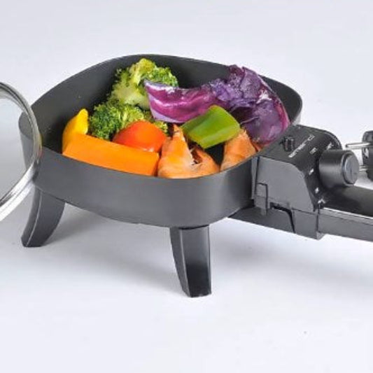 Electric Wok for Stir Frying Vegetables, Multifunctional Household Integrated Non Stick Electric Cooking Pot, Electric Hot Pot-海智集-
