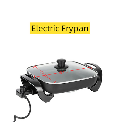 12 Inch Multifunctional Electric Fry Pan Factory Popular Non-Stick Kitchen 4L Aluminum Skillet for Household-海智集-