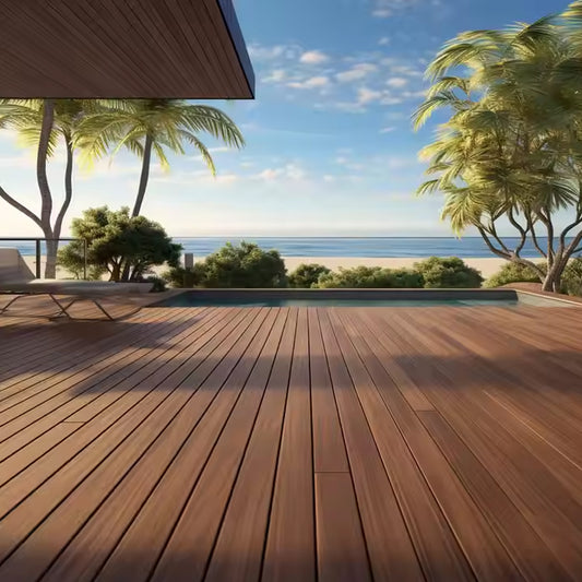 Chinese Supplier Swimming Pool Plastic Outdoor Flooring Solid Wpc Composite Decking Tile Board-海智集-