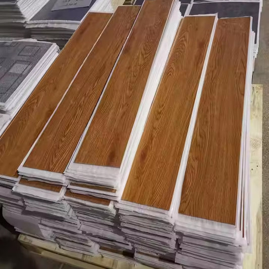 Eco-Friendly Anti-Slip PVC Tiles 4mm Interlock Click LVT SPC Wood Look Vinyl Plastic LVT Flooring with Durable Adhesive-海智集-