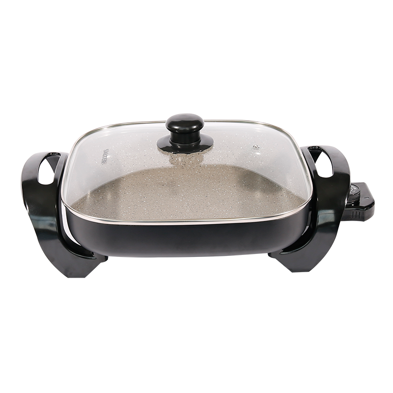 Large-capacity double-layer non-stick coating ELECTRIC FRY PAN (DIE-CAST) : A great helper for dining out