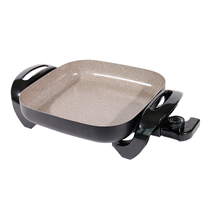 Large-capacity double-layer non-stick coating ELECTRIC FRY PAN (DIE-CAST) : A great helper for dining out