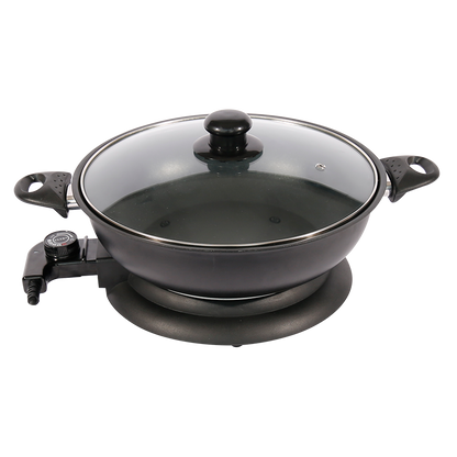 ELECTRIC WOK XH-32:Deep Carbon Steel Pot for Asian Cooking/Sautéing/Steaming (Dishwasher Safe)-海智集-