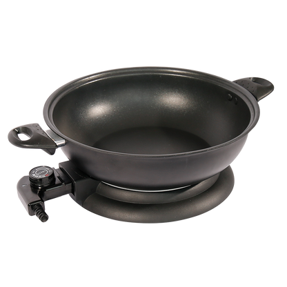 ELECTRIC WOK XH-32:Deep Carbon Steel Pot for Asian Cooking/Sautéing/Steaming (Dishwasher Safe)-海智集-