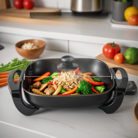 30cm Electric Skillet Electric Cooker Cooking Pot Set Non-stick Cookware Die & Frypan OEM for Household-海智集-