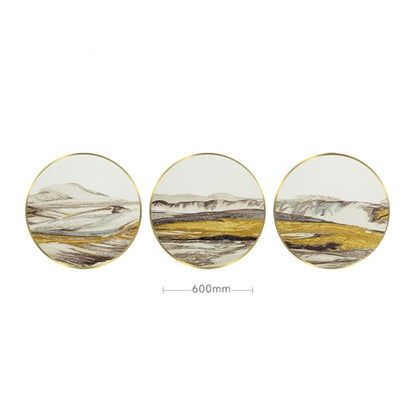 Commercial Suzhou Full Embroidery — framed, simulated silk, soft luster. Dual craftsmanship. Wholesale for decor firms, commercial use; home use too. Art decor for hotels, offices, residences.Rolling Mountains2-海智集-