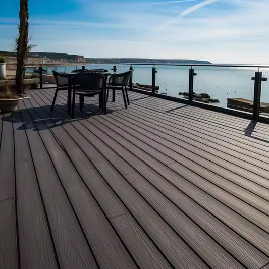 Pool Pvc Timber Waterproof Bamboo Wood Plastic Composite Wpc Decking Tiles Outdoor Aluminum Flooring-海智集-
