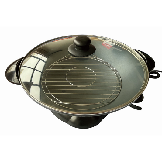 Factory Popular Multifunctional Electric Skillets Smokeless Non-Stick Coating Glass/Aluminum Easy Use Household-海智集-