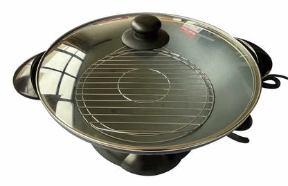 Factory Popular Multifunctional Electric Skillets Smokeless Non-Stick Coating Glass/Aluminum Easy Use Household-海智集-
