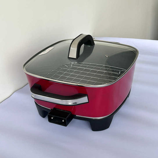 Deep Electric Skillet Factory offers a smokeless die - cast cooking pot with an aluminum lid-海智集-